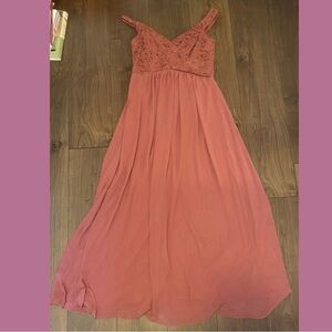 Lace-bodice Mauve Sleeveless Dress